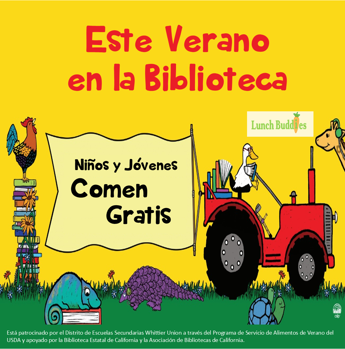 Este Verano en la Biblioteca Ninos y Jovenes Comen Gratis